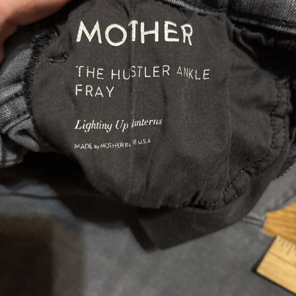 MOTHER Black Flare Wide Leg Jeans with Distressed Hem - Picture 7 of 10